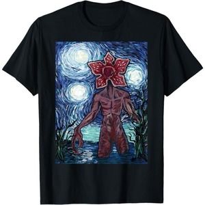 Netflix Stranger Things Demogorgon Starry Night Style Poster T-Shirt